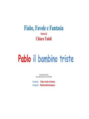 cover image of Pablo il bambino triste